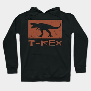 Distressed Retro Red T-Rex Silhouette Hoodie